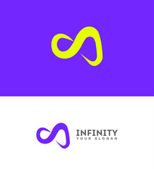 Abstract Infinity Logo Design Purple, Yellow, Modern, Brand, Symbol