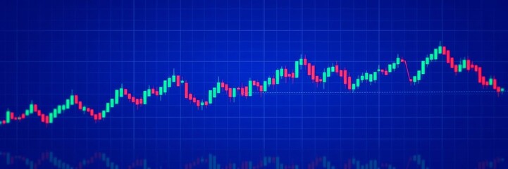 Forex trading candlestick chart with stock market graph on white background for financial investment concept, ECN Digital economy, copy space text, trading, financial investment, stock market