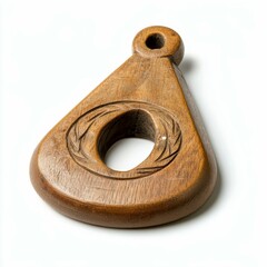 Wooden Amulet with Carved Design Traditional Protective Talisman Cultural Artifact Decorative Object