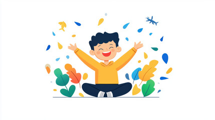 Happiness is letting go, A vibrant image representing the theme of stress relief and embracing a positive future.
