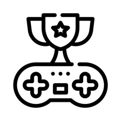 gaming trophy line icon