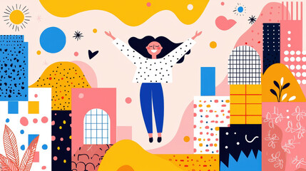 Happiness is letting go, A vibrant image symbolizing the release of unrealistic expectations for personal happiness.