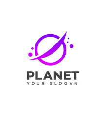 Abstract Planet Logo Design Gradient Circle, Orbit, Space