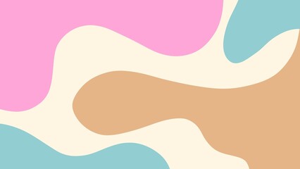 Soft pastel abstract background featuring fluid organic shapes in beige, pink, and blue tones. Perfect for modern design, wallpapers, branding, and creative projects.
