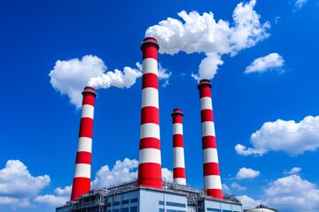 Power station clean modern factory Petroleum petrochemical industry building outdoors landscape