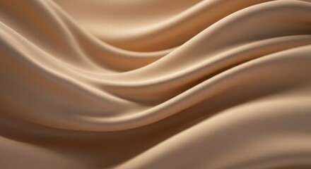 Obraz premium Elegant beige fabric flowing with soft, smooth waves.