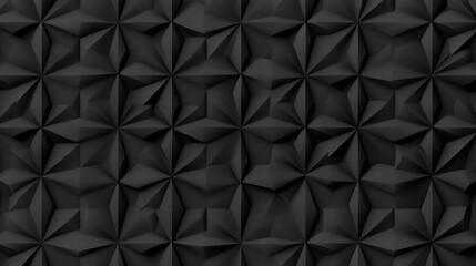 Abstract Black Geometric Pattern: 3D Star-Shaped Polygonal Texture