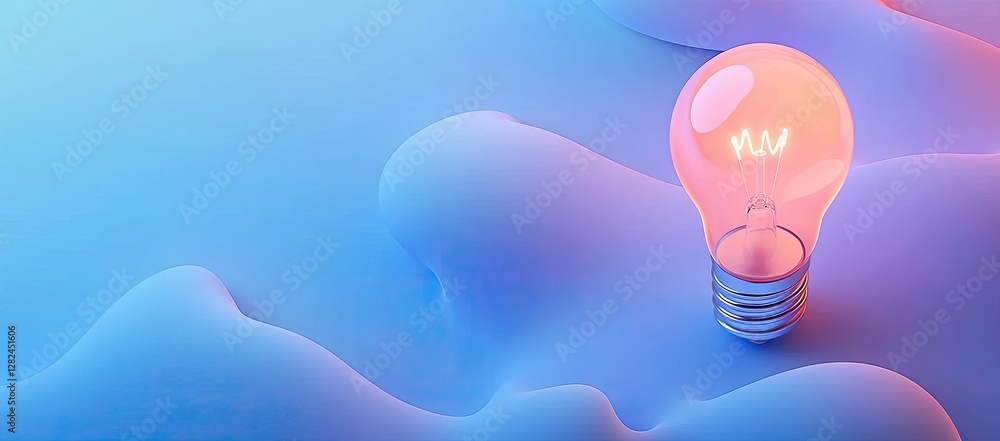 Aufkleber illuminated lightbulb on abstract background