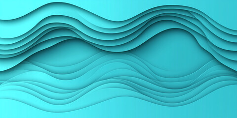 Fototapeta premium Modern blue gradient with smooth and flowing wave lines