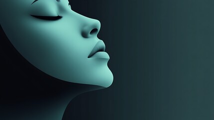 Serene Teal: A Digital Portrait of Tranquility