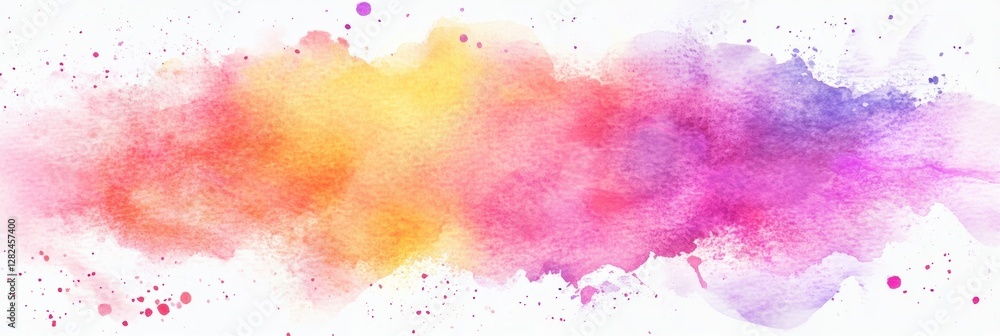 Poster bright and colorful watercolor abstract painting showcasing vibrant hues and fluid blending techniqu