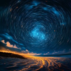 Fototapeta premium stars and sky motion blur and noise, generation AI 