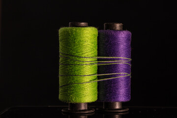 spools of thread and needle
