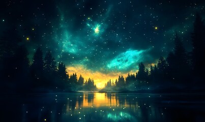 stars and sky motion blur and noise, generation AI 