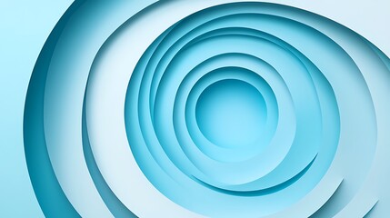 Abstract Blue Concentric Circles Spiral Design