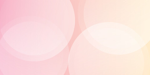 Minimalist banner background, pastel colorful, pink and yellow gradations. Circle effect style  modern