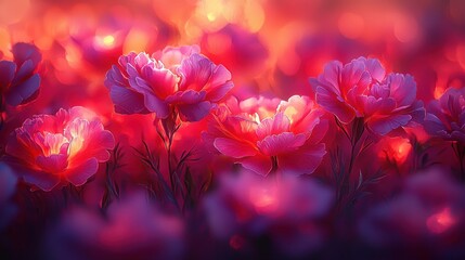 Obraz premium Blooming pink peony flowers in a garden with vibrant blurred background for decoration