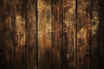 A high-resolution texture of an old, weathered wood surface with visible cracks and grain details. The background is a dark brown color to create contrast against the textured wooden material.