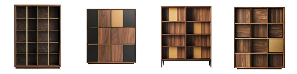 Elegant and Versatile Wooden Shelving Units Designed for Stylish Home and Office Organization and Display Purposes  Featuring a Modern Minimalist and Industrial Aesthetic