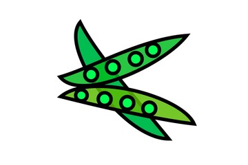 green pea on white background