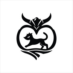 Fototapeta premium vector illustration of a bull with horns Animal