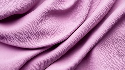 Softly Draped Pink Leather Fabric with Detailed Textural Surface Appearance
