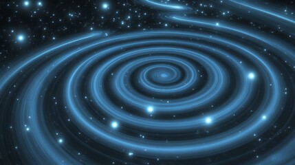 Obraz premium Galaxy with nine glowing rings, a celestial bullseye, symbolizing cosmic harmony and infinite depth. 