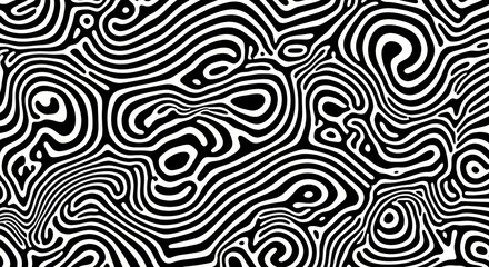 Op art, zebra stripes, wavy lines, black and white pattern, distorted geometry, optical illusion, abstract design, hypnotic, psychedelic, high contrast, curved lines, fluid motion, seamless pattern, v