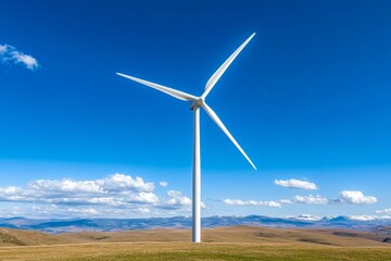 Obraz premium Wind turbine in agricultural fields in the province of Tarragona in Catalonia Spain