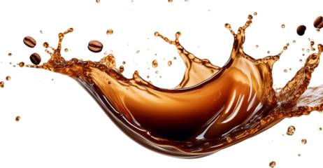 Dynamic Coffee Splash with Roasted Beans Beverage Dark Roast Caffeine