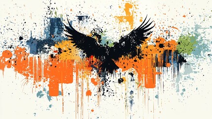 Eagle paint splash urban background design