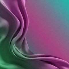 Purple-Green Silk Satin Background – Smooth Gradient with Elegant Fabric Folds – Shiny Pink-Teal Toned Surface with Copy Space for Design