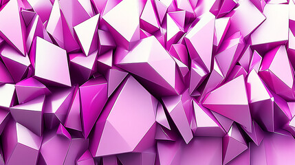 Fototapeta premium Abstract composition of vibrant pink geometric shapes creating a dynamic surface with depth