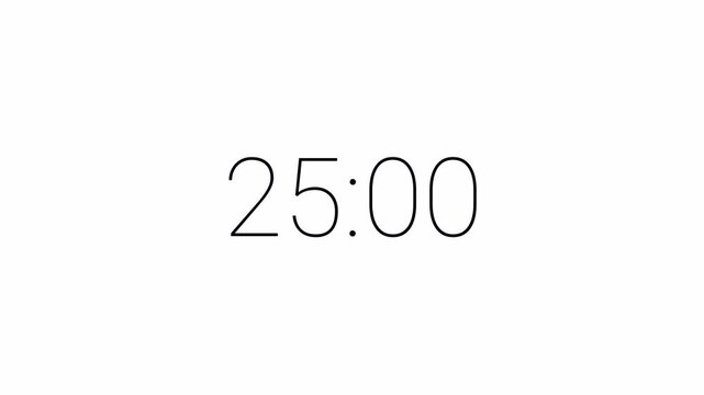Digital stopwacth countdown timer thirty seconds animation from 30 to 0 seconds on transparent background , 30 second countdown timer, Countdown video