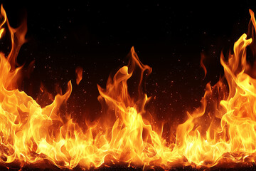 Flames and Blaze with Intense Colors Creating a Stylish Background Texture of Fire