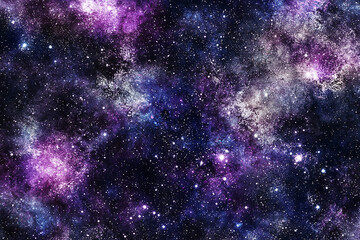 Vast cosmic scene featuring swirling galaxies and vibrant nebulae in a star-filled universe
