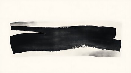 Abstract Black Ink Wash Painting On White Paper