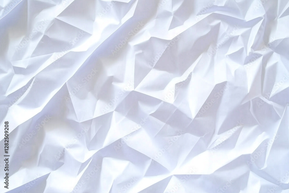 Poster Crumpled White Paper Texture for Background and Overlay Use in Design Projects