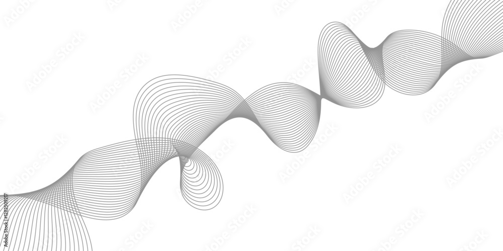 Poster abstract wavy curve lines background. modern template abstract design flowing particles wave digital