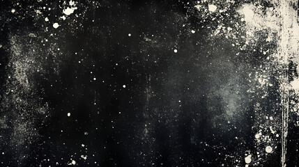 Obraz premium Abstract grunge background with distressed black tones and white specks mimicking dirt on old glass