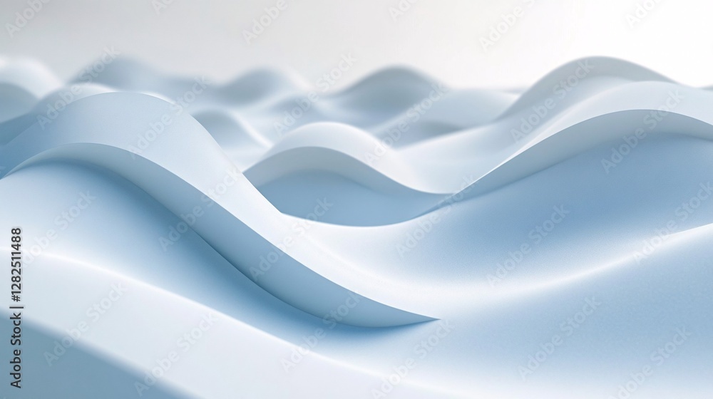 Poster abstract blue minimalist waves background flowing smoothly