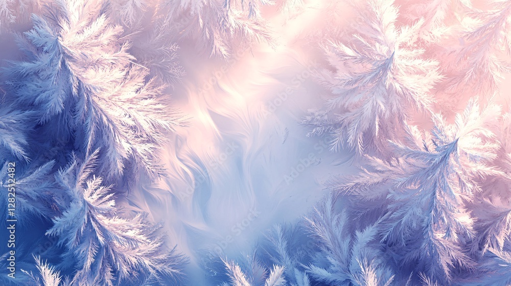 Poster snowy fir trees creating a winter wonderland background