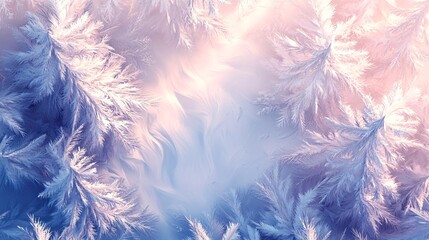 Snowy fir trees creating a winter wonderland background
