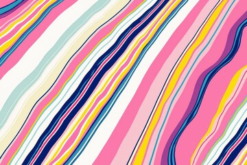 Vibrant Abstract Design Featuring Bold Stripes in Vivid Pink, Blue, Yellow, and White, Creating an Energetic and Playful Atmosphere Ideal for Modern Art Enthusiasts