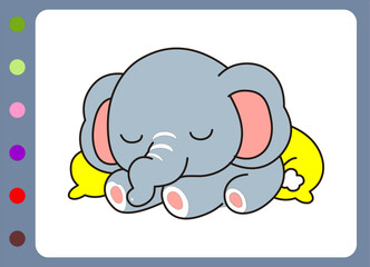 Fototapeta premium Cute elephant cartoon. Hand drawn cartoon elephant illustration