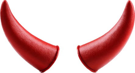 Pair of red devil horns costume accessory halloween party festive isolated transparent background