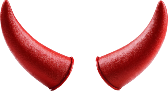 Pair of red devil horns costume accessory halloween party festive isolated transparent background