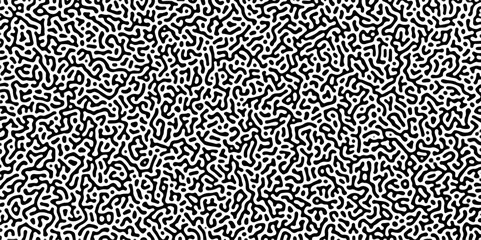 Organic seamless patterns with rounded lines Diffusion reaction background. Monochrome background of natural organic forms motion. Overlay template abstract Turing organic wallpaper background.