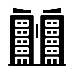 apartment management glyph icon