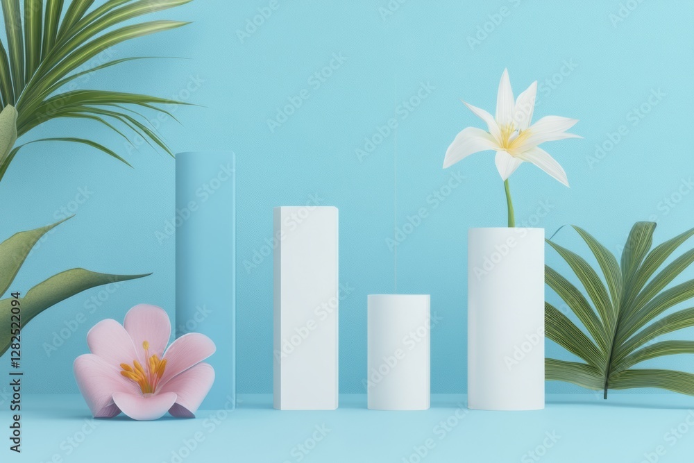 Aufkleber Sales performance visualization showing sales decline followed by significant growth using minimalistic corporate design. Generative AI